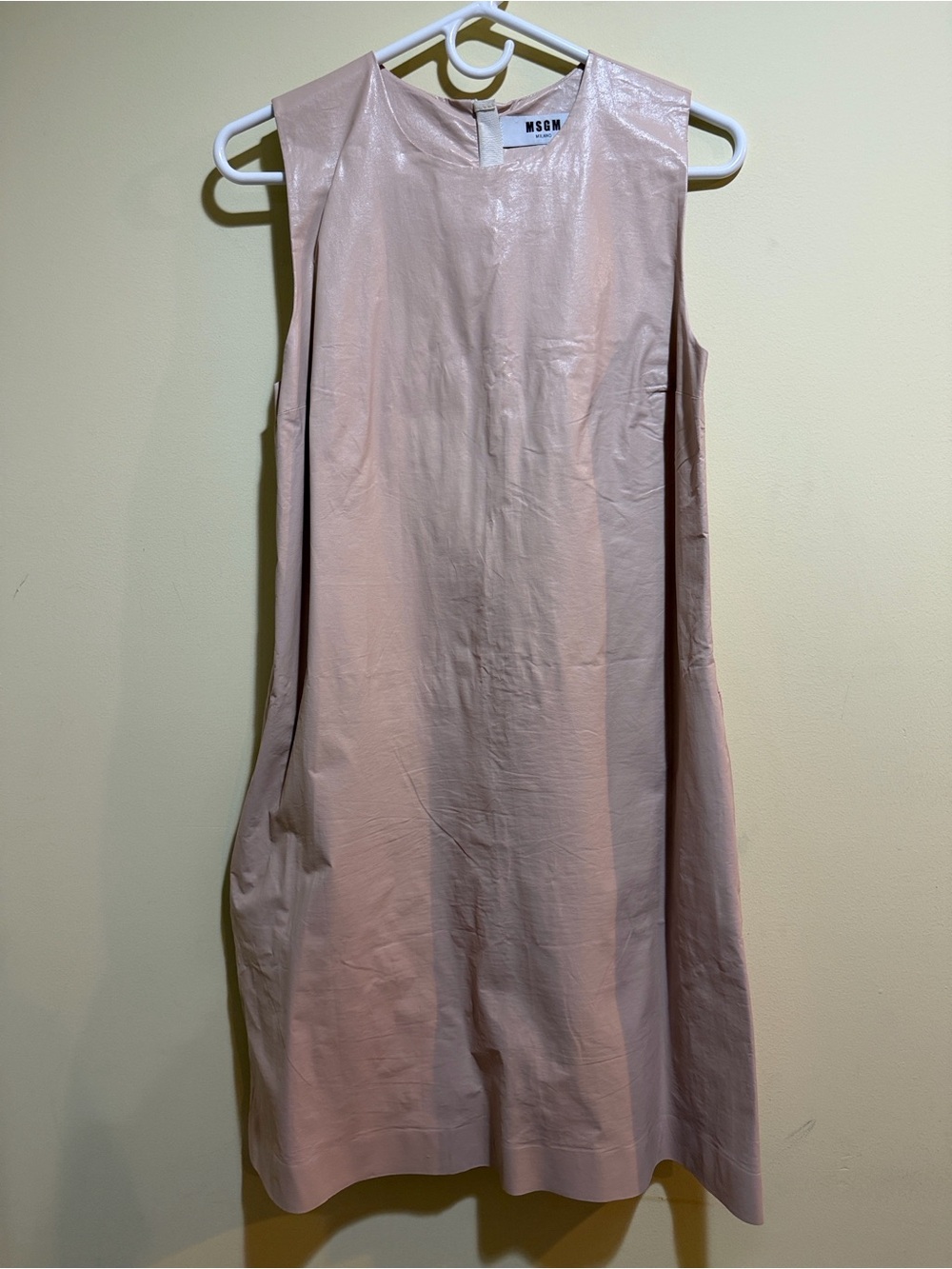 Womens MSGM Milano Leather Dress with Pockets